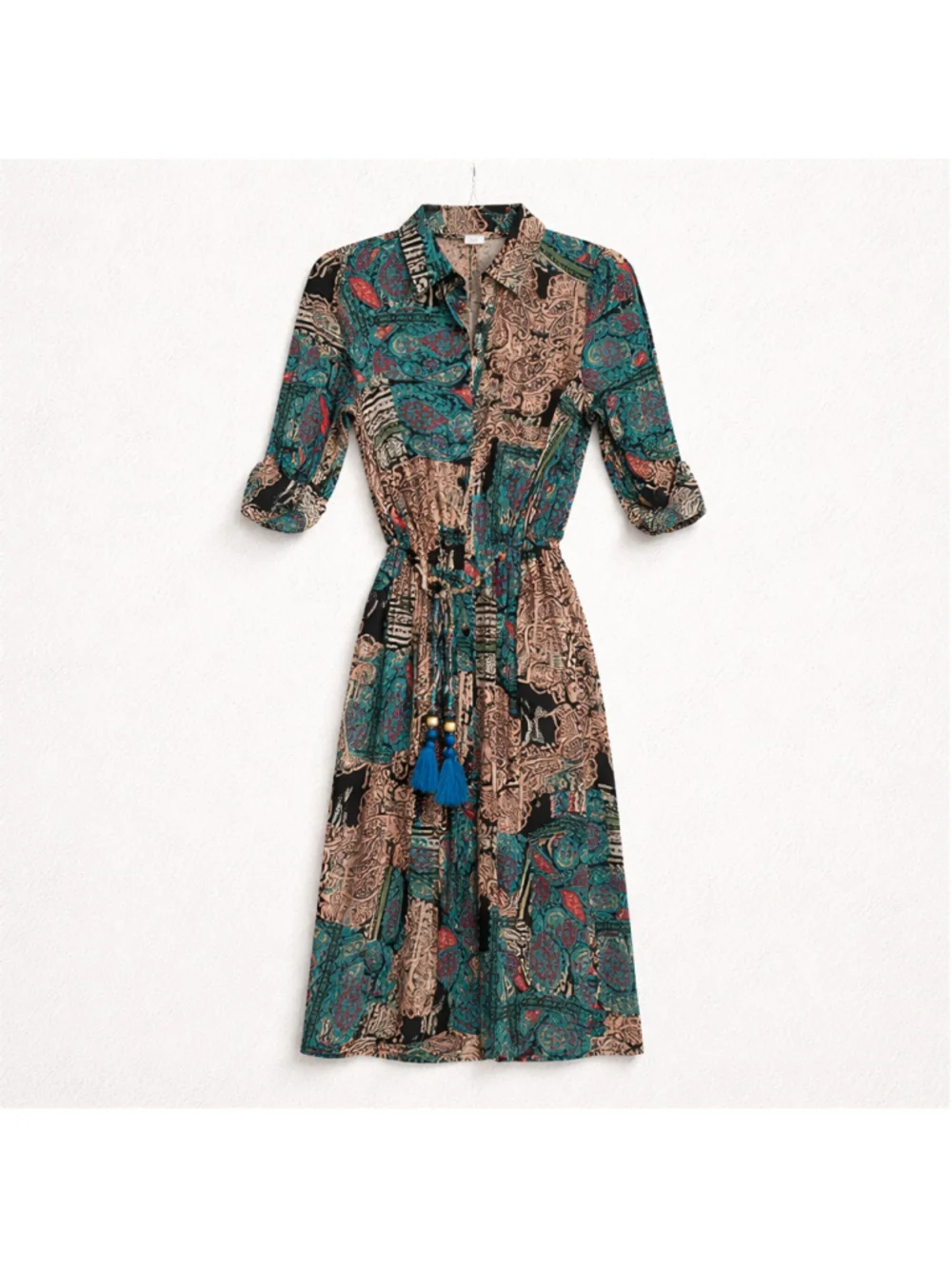 0256 NWT Size Small **Dress Forum** Turquoise Dress with Abstract Colors. - Picture 1 of 14